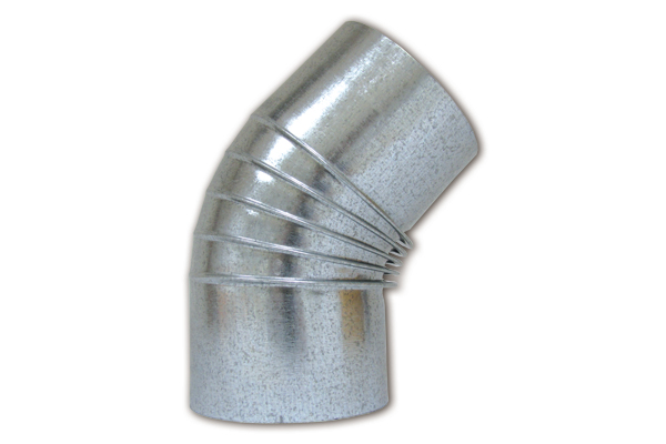 CODO ESTUFA CHAPA GALVANIZADO 45º 110 MM
