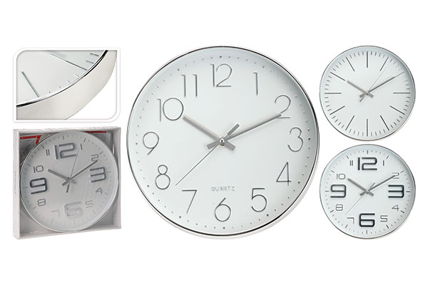 RELOJ PARED 30CM. PLATA 837