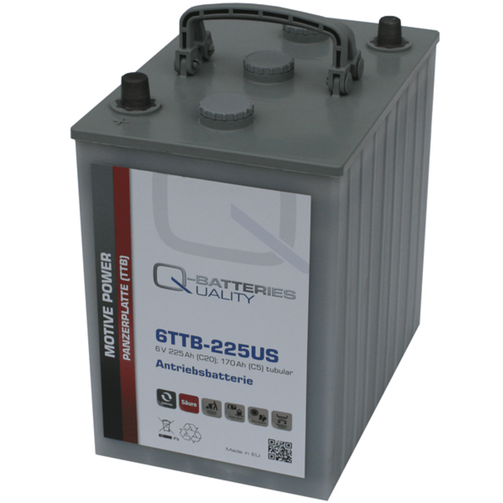 Batería Qbatteries Tubular Plate Battery 6TTB-225US. 225 Ah 6V. 260x180x275mm
