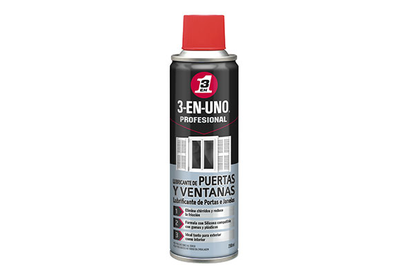 LUBRICANTE PUERTAS Y VENTANAS SPRAY 250 ML 3 EN UNO PROFESIONAL