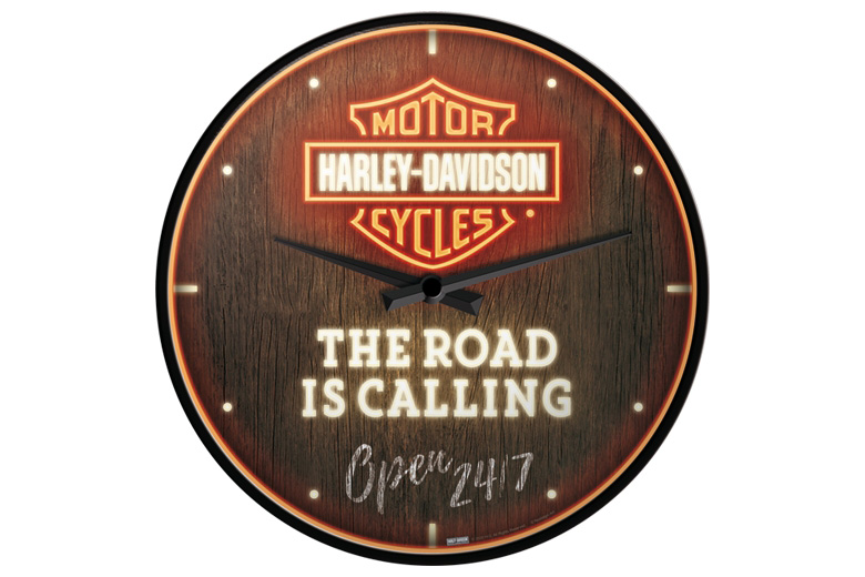 Reloj de pared Harley-Davidson Road is Calling – Nostalgic Art