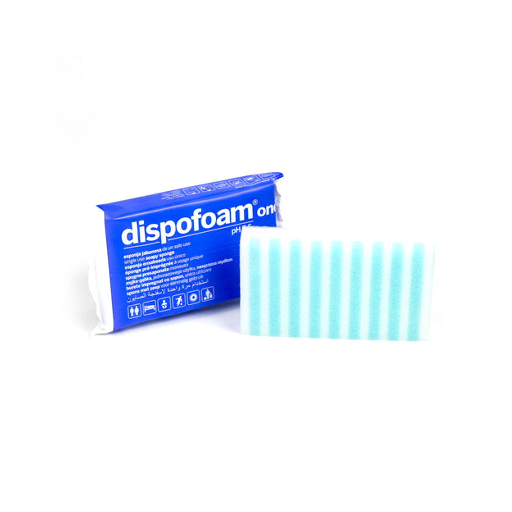Esponja jabonosa dispofoam one 13cm x 8cm x 2,5cm caja 50 uds