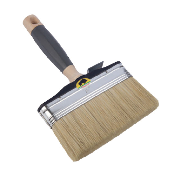 Pinceleta cerda blanca mango madera – goma gris