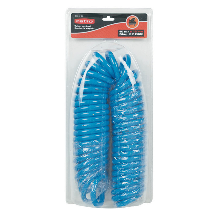 Tubo espiral de poliuretano para manguera de aire comprimido 12m x 10mm