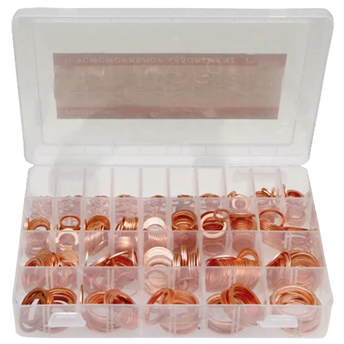 Surtido de anillos de obturación de cobre (caja de plástico) 540 piezas