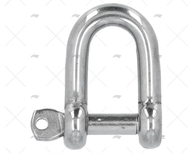 GRILLETE RECTO INOX C/EJE IMPERDIBL 06mm